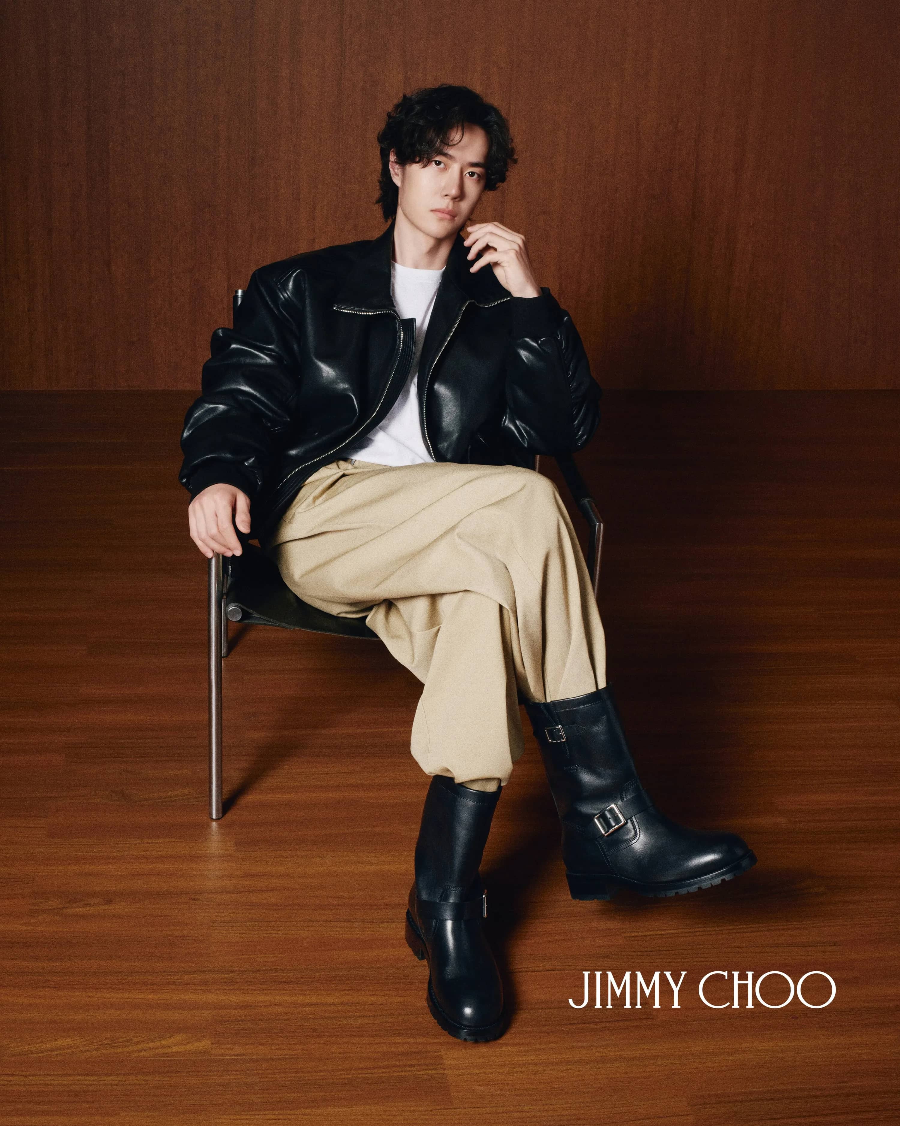 Jimmy Choo Centers Wang Yibo in Textured Biker Mid Campaign - Image 1
